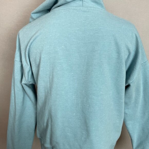 Marika Hoodie Sweatshirt Women Cutout Detail Heather Blue Smoke French Terry Med - Picture 6 of 13